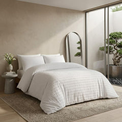 About Home King Seersucker Duvet - Luxury Touch of Down Soft Bedding