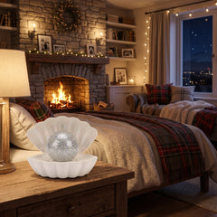 Home Luxe Seashell Pearl Glitter Lamp LED 7 Colour Changing | White