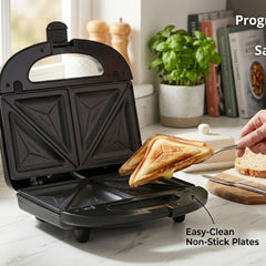 Progress Mellow 2-Slice Sandwich Maker - 750W Non-Stick Toaster, Blue