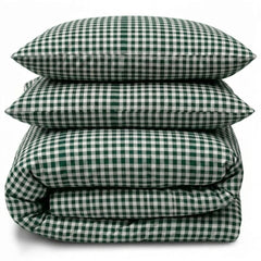 Gaveno Cavailia Forest Green Gingham King Duvet Cover Bedding Set