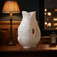Home Luxe Smoke Grey Glass Fish Shaped Flower Vase Home Decor | 30cm