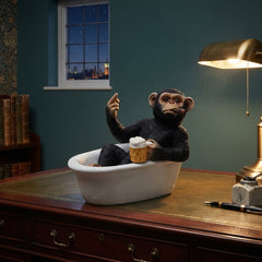 Home Luxe Cheeky Monkey Relax Bath Bathtub Cigar Statue Figure | 16cm