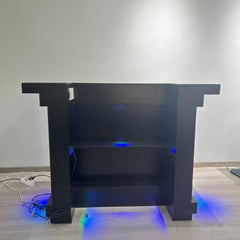 Home Luxe Aura Black Drinks Bar with LED Lights & Bluetooth Speakers