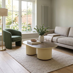 San Diego Oval Mocha Ceramic Coffee Table 120x60x40cm