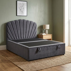 Wembley Grey Suede Ottoman Storage Bed - Single, Double, King Sizes