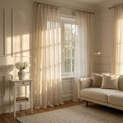 White Amber Textured Voile Curtain Panel - 55" x 90" Home Collection