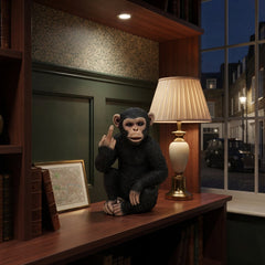 Home Luxe Cheeky Monkey Middle Finger Gesture Statue Figure | Black