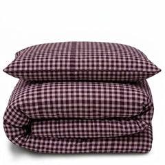 Gaveno Cavailia Mulberry Gingham Single Duvet Cover Bedding Set