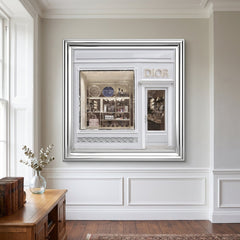 Dior Maison Boutique Silver Step Frame 70x70cm Luxury Wall Art Decor