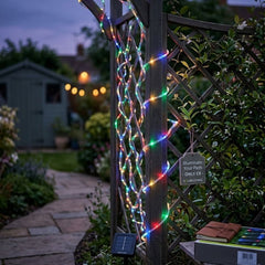 Solar Powered 10m Micro LED Rope Light - 100 Multicolour Garden LEDs