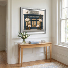 LV Boutique Silver Step Frame Wall Art 70x70cm Luxury Home Decor Piece