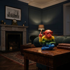 Home Luxe Rainbow Monkey Middle Finger Gesture Statue Figure | Multi