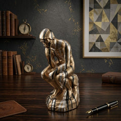 Drip Art Thinker Figurine - Modern Renaissance Resin Human Sculpture