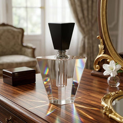 Arrowhead Crystal Perfume Bottle - Elegant Glass Dressing Table Decor
