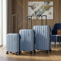 Havana Hard Shell Suitcase Set of 3 (55cm, 68cm, 78cm) - Blue