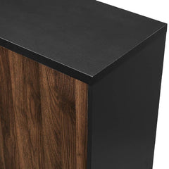 3 Door Sideboard Solid Black & Dark Walnut
