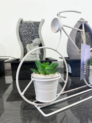 [EKM-AUTOGENERATED]30Cm Bike Planter With Artificial Plant Grey