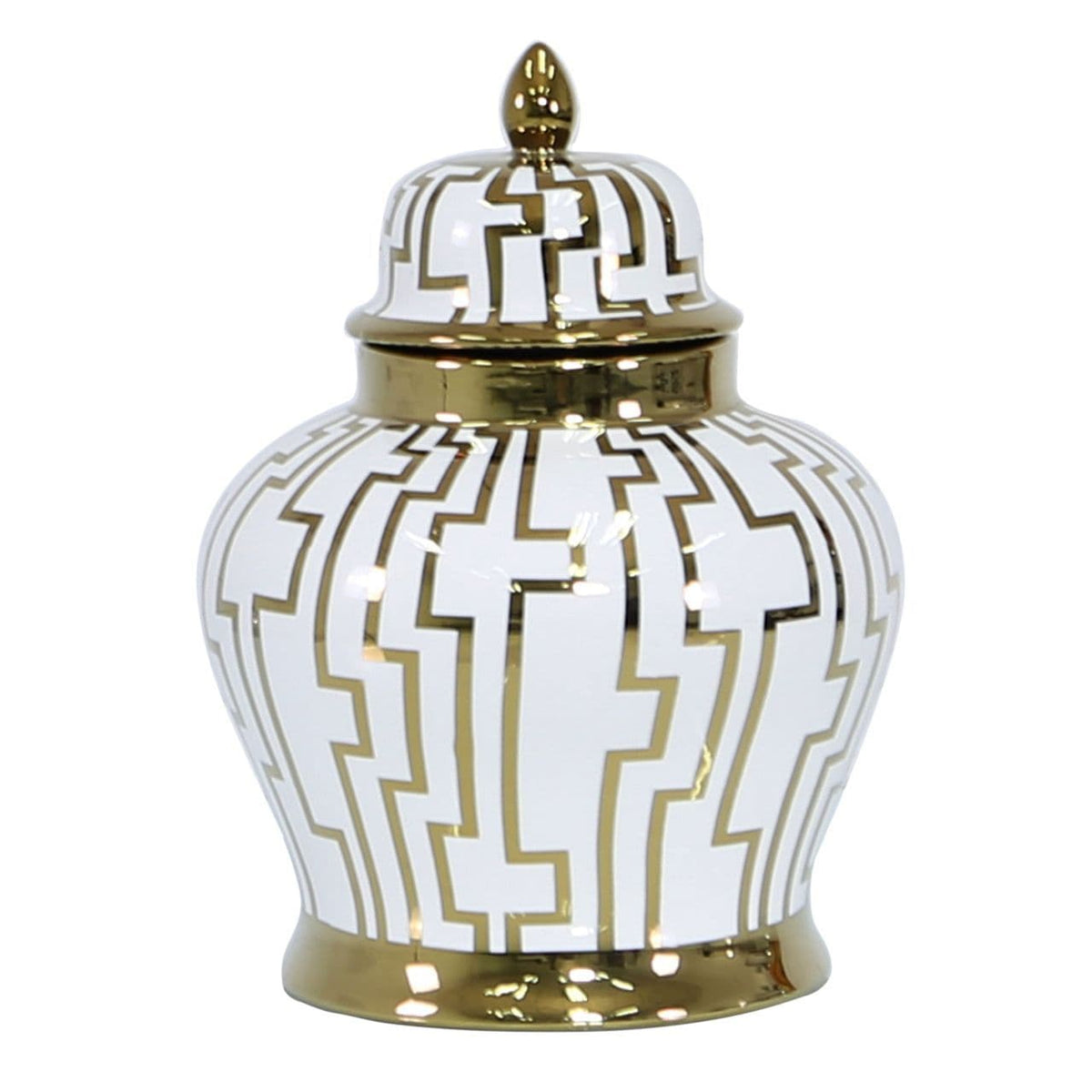 [EKM-AUTOGENERATED]30cm Ginger Jar White And Gold