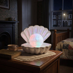 Home Luxe Seashell Dream Swirl Pearl LED Mood Lamp | Pearl White
