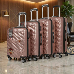 Rose Gold 4-Piece ABS Luggage Set - TSA Lock & 360° Spinner Wheels