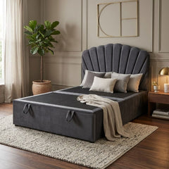 Wembley Grey Suede Ottoman Storage Bed - Single, Double, King Sizes