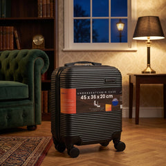 Bordlite Black Hard Shell Underseat Cabin Case 45cm Travel Suitcase