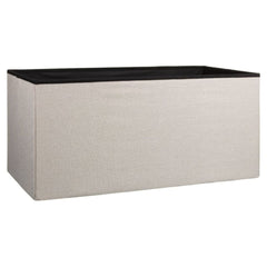 Cream Linen Effect Storage Ottoman Bench & Coffee Table - 76cm