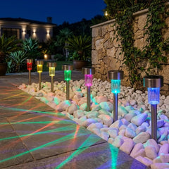 Eveready 8pk Multicolour Solar LED Post Lights - Garden Path Decor