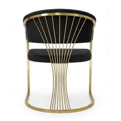Black Porado Leatheraire Dining Chair | Gold Frame Luxury Seating
