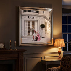 Dior Jewelry Silver Step Frame Luxury Wall Art 70x70cm Home Decor