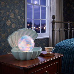 Home Luxe Seashell Dream Swirl Pearl LED Mood Lamp | Aqua Blue