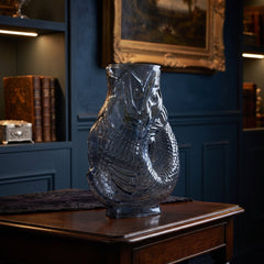 Home Luxe Blue Glass Fish Vase 30cm - Decorative Sculptural Table Vase