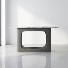 Lina Grey Marble Console Table - Modern Hallway Stone Entryway Desk