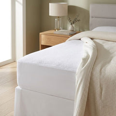 Pure Cotton Terry Waterproof Mattress Protector - 30cm Fitted Skirt