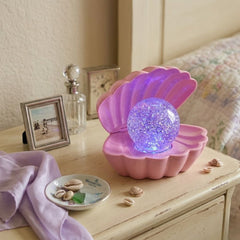 Gibson Gifts Seashell Glitter Lamp - RGB Ambient Light & Night Light