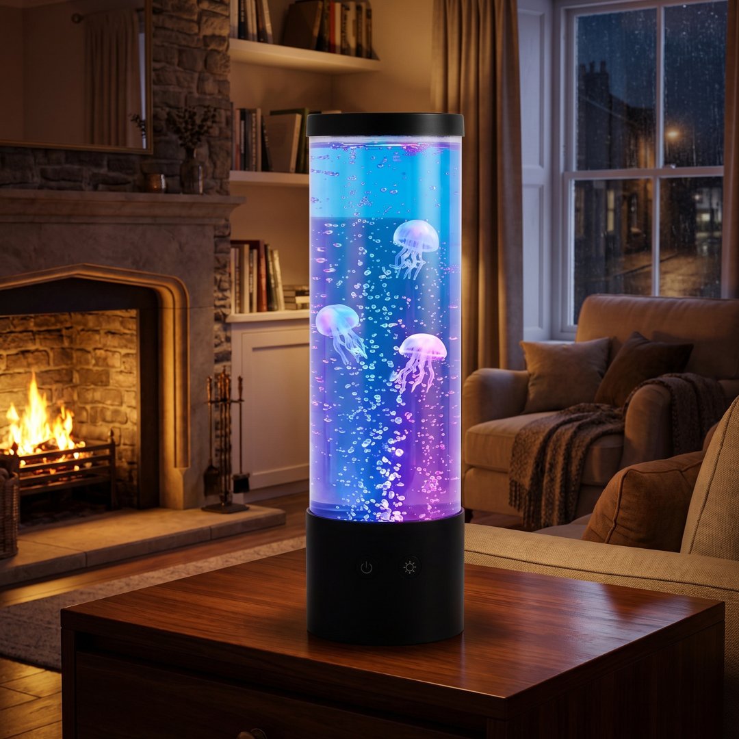 Home Luxe Jellyfish Bubble LED Mood Lamp Colour Changing Light | 29cm