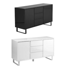 Moritz White High Gloss Sideboard 2 Door 3 Drawer Modern 145cm