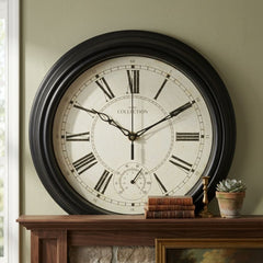 Traditional Lincoln Black Wall Clock Vintage Roman Numeral Dial