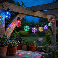 Solar Living 10 Multicolour LED Disco Ball String Lights - Solar Power