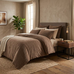Brentfords Teddy Fleece Duvet Cover Set - Mink Natural Soft Bedding