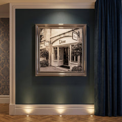 Dior Fashion Silver Step Frame 70x70cm Luxury Wall Art Home Decor Room