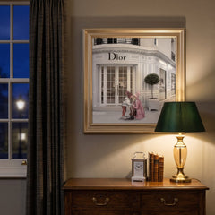 Dior Jewelry Champagne Step Frame Wall Art 70x70cm Luxury Decor