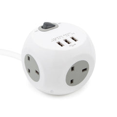 3 Way 1.4M Cube Socket With 3 USB Ports