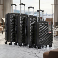 Black 4-Piece ABS Luggage Set - TSA Lock & 360° Spinner Wheels