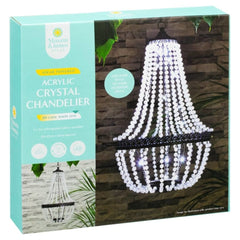 Solar Powered Acrylic Crystal Garden Chandelier - Cool White LED