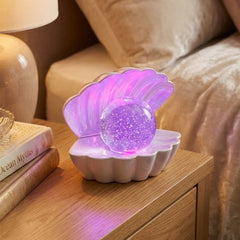 White Glitter Pearl Seashell Colour Changing Mood Light - USB/Battery