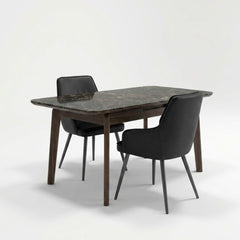 Set of 2 Palermo Black PU Leather Dining Chairs with Black Metal Legs
