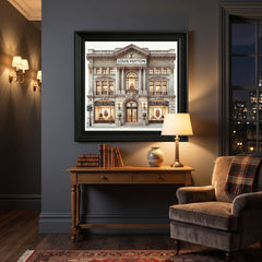 LV Store Black Step Frame Wall Art 70x70cm Luxury Home Decor Statement
