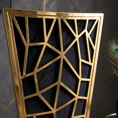 Set Of 2 Vienna Black & Gold Dining Chairs
