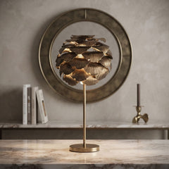 Botanica Gold Leaf Table Lamp Modern Luxury Metal Home Lighting UK